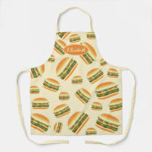 Illustratiepatroon en naam Hamburger Cartoon Schort (Voorkant)