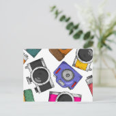 Illustratiepatroon fotografie camera briefkaart (Staand voorkant)