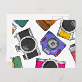 Illustratiepatroon fotografie camera briefkaart (Voorkant / Achterkant)