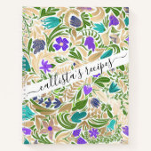 Illustratiepatroon kleurrijk goud-Floral-leder Notitieboek (Voorkant)