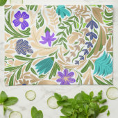 Illustratiepatroon kleurrijk goud-Floral-leder Theedoek (Gevouwen)