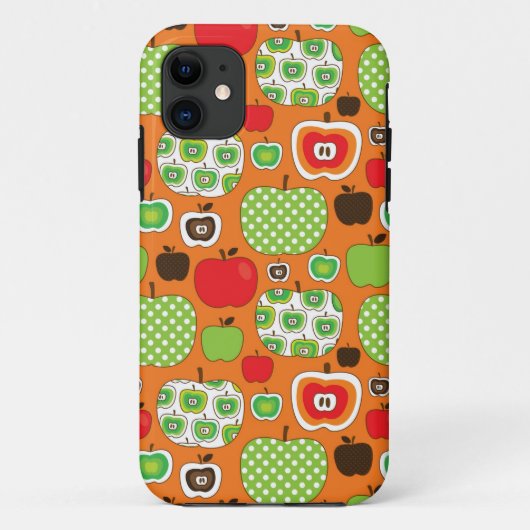 Illustratiepatroon met cute appel Case-Mate iPhone case (Achterkant)