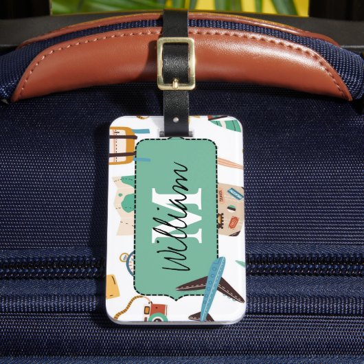 Illustratiepatroon Reisnaam Bagagelabel (Voorkant Insitu 2)