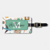 Illustratiepatroon Reisnaam Bagagelabel (Voorkant horizontaal)