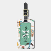 Illustratiepatroon Reisnaam Bagagelabel (Voorkant verticaal)