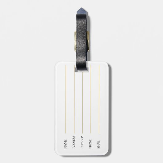 Illustratiepatroon Reisnaam Bagagelabel (Achterkant verticaal)