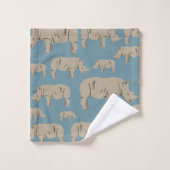Illustratiepatroon Rhinoceros Rhino Bad Handdoek (Wasdoekje)