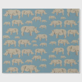 Illustratiepatroon Rhinoceros Rhino Cadeaupapier (Vlak)