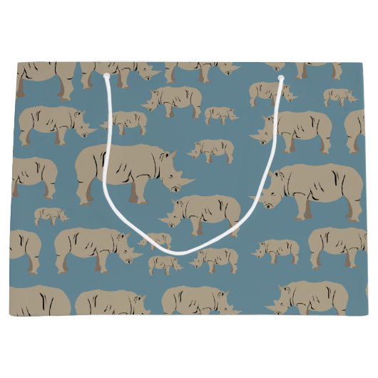 Illustratiepatroon Rhinoceros Rhino Groot Cadeauzakje (Voorkant)
