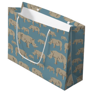 Illustratiepatroon Rhinoceros Rhino Groot Cadeauzakje