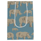 Illustratiepatroon Rhinoceros Rhino Medium Cadeauzakje (Achterkant)