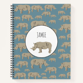 Illustratiepatroon Rhinoceros Rhino Notitieboek