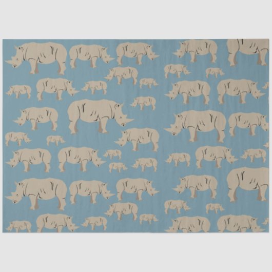 Illustratiepatroon Rhinoceros Rhino Tissuepapier (Voorkant)