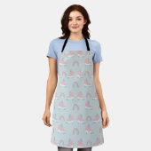 Illustratiepatroon rollerskate over Apron Schort (Gedragen)