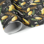 Illustratiepatroon V2 van de knoflookbrood Cadeaupapier (Rol Hoek)