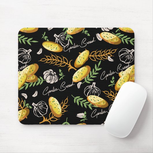 Illustratiepatroon V2 van de knoflookbrood Muismat (Met muis)
