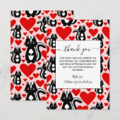 Illustratiepatroon valentijns kunstschildpad roze  bedankkaart (Voorkant / Achterkant)