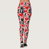 Illustratiepatroon valentijns kunstschildpad roze  leggings (Achterkant)
