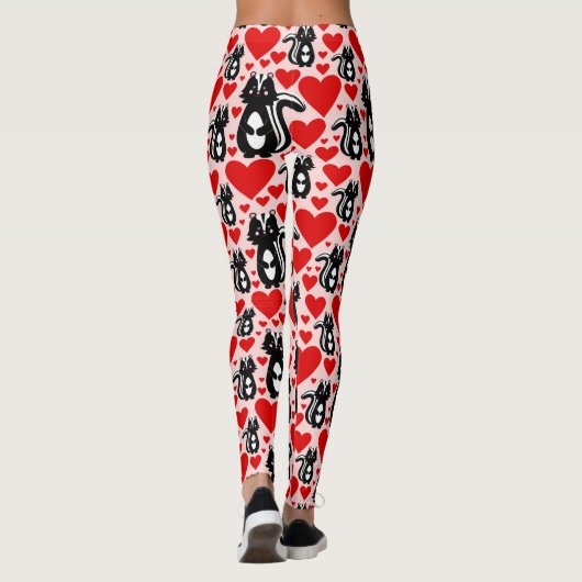 Illustratiepatroon valentijns kunstschildpad roze  leggings (Achterkant)