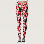 Illustratiepatroon valentijns kunstschildpad roze  leggings (Voorkant)