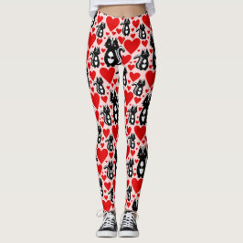 Illustratiepatroon valentijns kunstschildpad roze  leggings