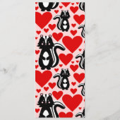 Illustratiepatroon valentijns kunstschildpad roze menu (Achterkant)