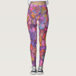 Illustratiepatroon van de flanderflens in het Paar Leggings<br><div class="desc">Stap uit in stijl met deze Vette kleurrijke Floral Pop Art Pattern Leggings.</div>