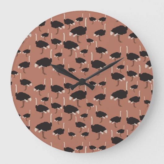 Illustratiepatroon van de Ostrich Bird  Grote Klok (Voorkant)