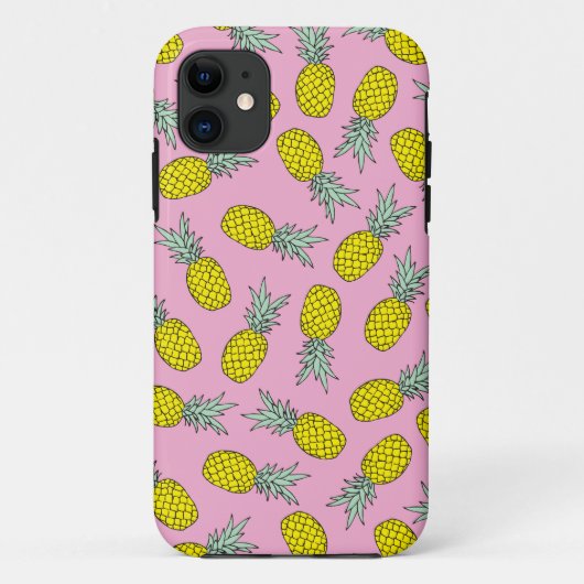 Illustratiepatroon van de roze anananas van de zom Case-Mate iPhone case (Achterkant)
