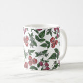 Illustratiepatroon van frambozenbladeren koffiemok (Voorkant rechts)