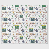 Illustratiepatroon voor Baseball-spelers Cadeaupapier (Vlak)