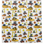 Illustratiepatroon voor constructievoertuigen douchegordijn (Voorkant)