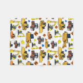 Illustratiepatroon voor constructievoertuigen fleece deken (Voorkant (Horizontaal))