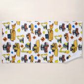 Illustratiepatroon voor constructievoertuigen strandlaken (Voorkant)