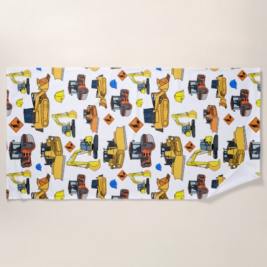 Illustratiepatroon voor constructievoertuigen strandlaken (Voorkant)