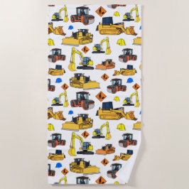 Illustratiepatroon voor constructievoertuigen strandlaken