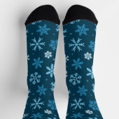 Illustratiepatroon voor Cute Blue Kerstmis Snowfla Sokken (Top)