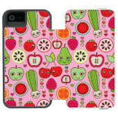 illustratiepatroon voor fruitkeuken incipio iPhone portemonnee hoesje (Agenda Open)