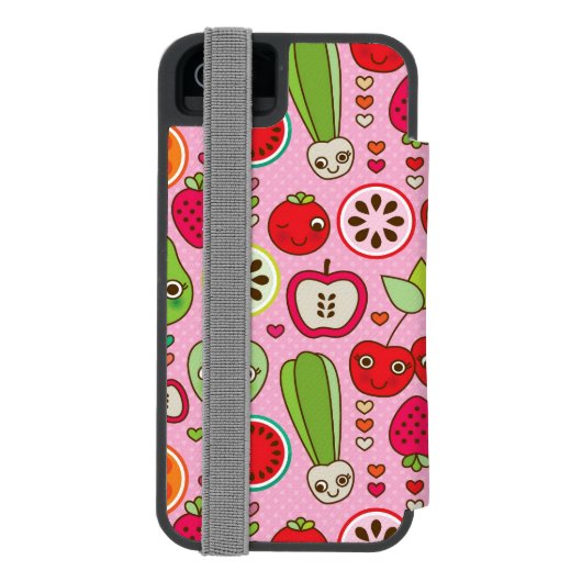 illustratiepatroon voor fruitkeuken incipio iPhone portemonnee hoesje (Agenda Achterkant)