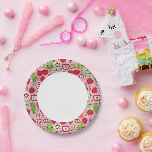 illustratiepatroon voor fruitkeuken papieren bordje (Feest)