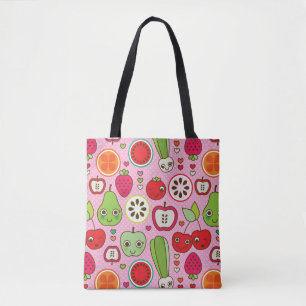 illustratiepatroon voor fruitkeuken tote bag