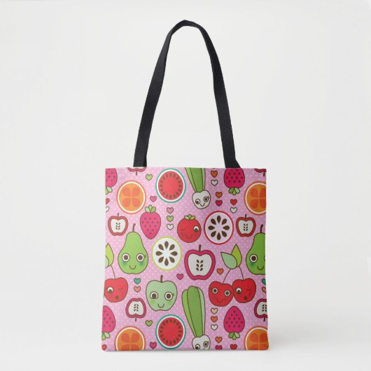 illustratiepatroon voor fruitkeuken tote bag (Voorkant)