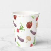 Illustratiepatroon voor groenten papieren bekers (Rechts)