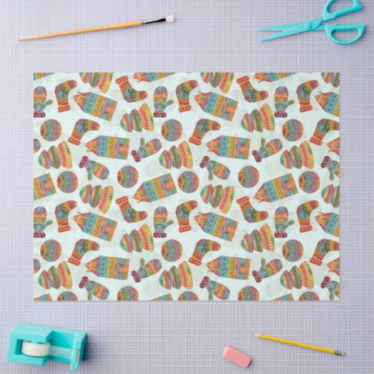 Illustratiepatroon voor kleurrijke kerstsymbolen tissuepapier (Craft)