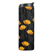 Illustratiepatroon voor levendige bloem- en polka- thermosbeker (Gedraaid links)