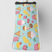 Illustratiepatroon voor schattige voedingsmiddelen golfheadcover (Draai 90)