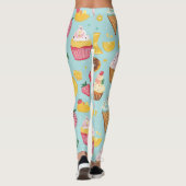 Illustratiepatroon voor schattige voedingsmiddelen leggings (Achterkant)