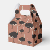 Illustratiepatroon voor vogels Ostrich Bird Bedankdoosjes (Achterkant)