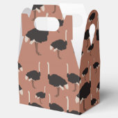 Illustratiepatroon voor vogels Ostrich Bird Bedankdoosjes (Geopend)