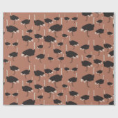 Illustratiepatroon voor vogels Ostrich Bird Cadeaupapier (Vlak)